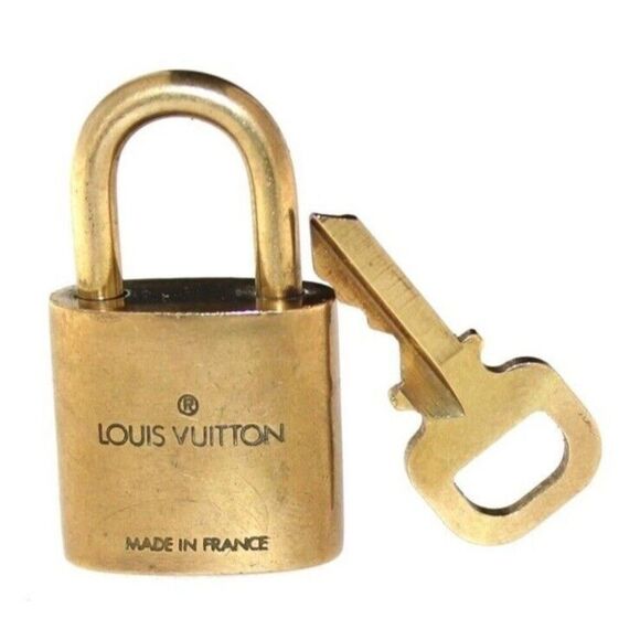 Authentic LOUIS VUITTON Brass Lock and Key Set #310, #318 Charm Pendant - Picture 1 of 6